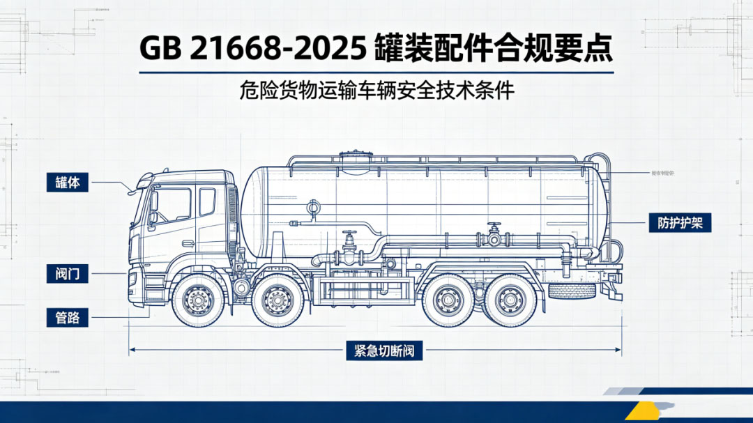 7 月 1 日强制落地！GB 21668-2025 新国标，罐车全套配件合规细则一次性讲清